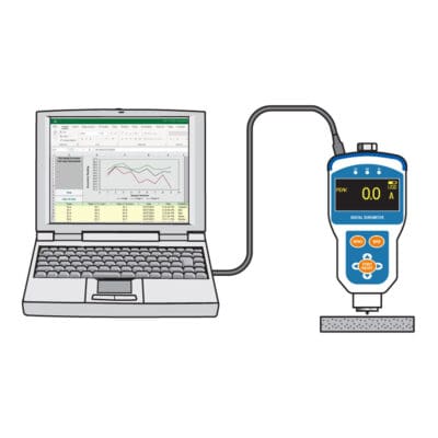 TKD durometer with USB output to PC
